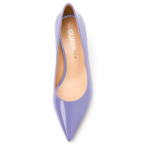 Women's Pumps, Low Chunky Heels, Pointed Toe Slip On Womens Dress Shoes for Wedding and Office, Solid Pump3