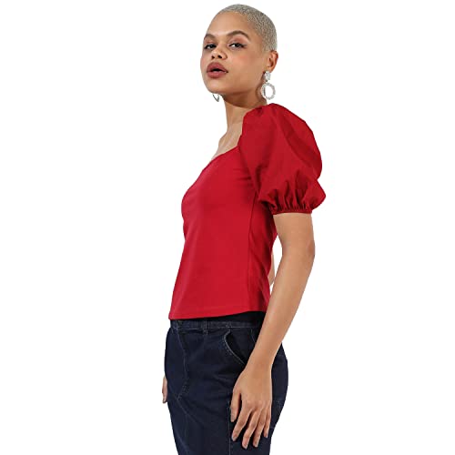 Image of Campus Sutra Women's Cotton Regular Fit Tops