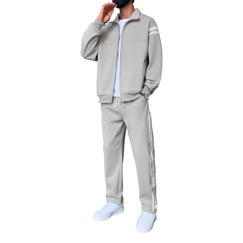 Men's Tracksuit Sweatsuit for Men Jogging Outfit Zipper Long Sleeve Casual Sportswear 2 Piece Set