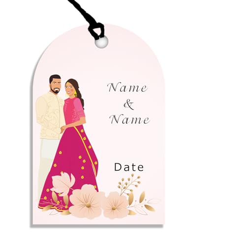 Image of Brown Cloud Personalized Printed Message /Name /Quote Gift Tags /Card /Label For Wedding Gifts /Favors (GT WEDD 003)(Pack of 40)