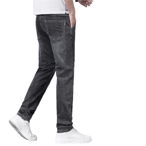 Men Spring Summer Basic Style Thin Print Jeans Male Loose Straight Denim Pants Slim Fit Breathable Trousers