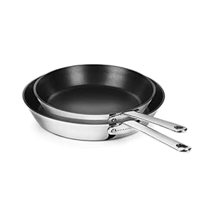Scanpan Stratanium+ Nonstick Stainless Steel 9.5 & 11″ Fry Pan Skillet Set – Maitre D’ – Made in Denmark