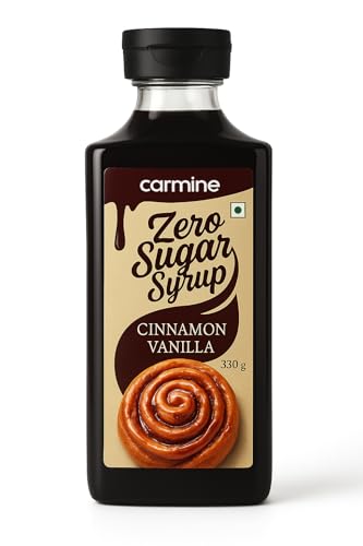 Image of Carmine Zero Sugar Cinnamon Vanilla Syrup - 330g | New & Improved Recipe | Sweetened with Pure Monk Fruit | Natural, Plant-Based Sweetener | No Artificial Sweeteners