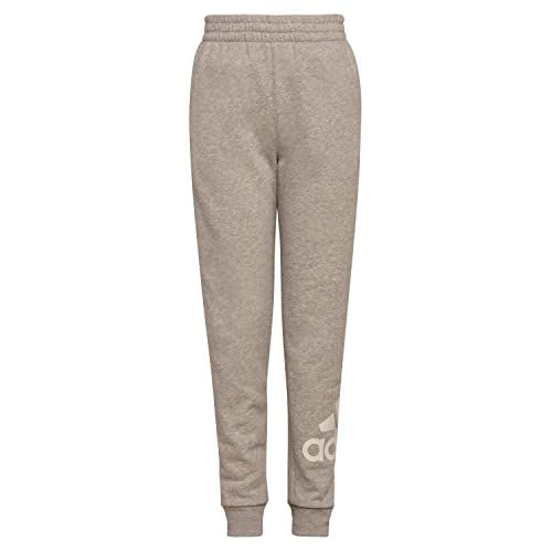 adidas Youth 3 Stripe Fleece Jogger (Medium Grey Heather, Small)