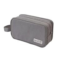 Necessaire Organizadora Unissex Impermeável Bolsa de Viagem Multiuso com 3 Divisórias para Higiene Pessoal, Cosméticos e Acessórios Compacta e Versátil Uso Diário Executiva (Cinza)