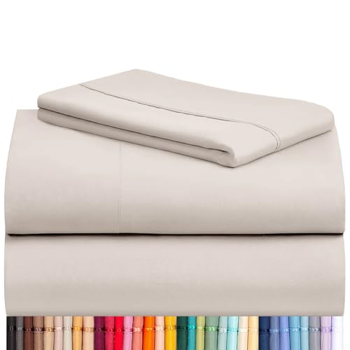 Image of LuxClub 3 PC Twin XL Sheet Set, Deep Pockets Wrinkle Free Cooling Bed Sheets Hotel Bedding for Women, Men, Kids & Teens, Includes 1 Fitted Sheet, 1 Flat Sheet and 1 Pillowcase-Silky Soft Linen