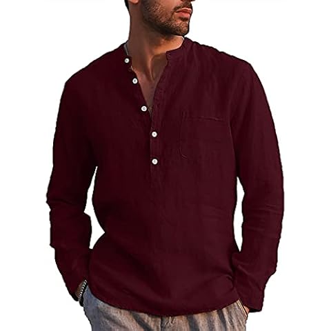 LVCBL Men's Casual V-Neck Shirt Cover