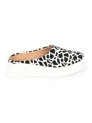 Image of FAUSTO Women's Fashion Outdoor Leopard Print Height Enhancer Open Back Slip On Casual Shoes
