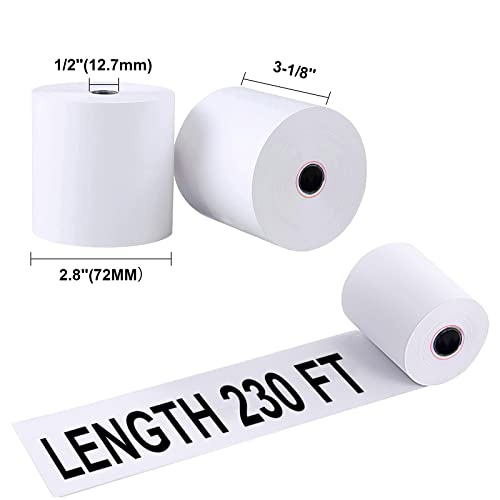 Jayard 3-1/8''X230' Thermal Paper Rolls For Credit Card - Cash Register Rolls - Premium Register Tape Pos Thermal Printer Paper (5 Rolls), Jayard-Tp #TOP1