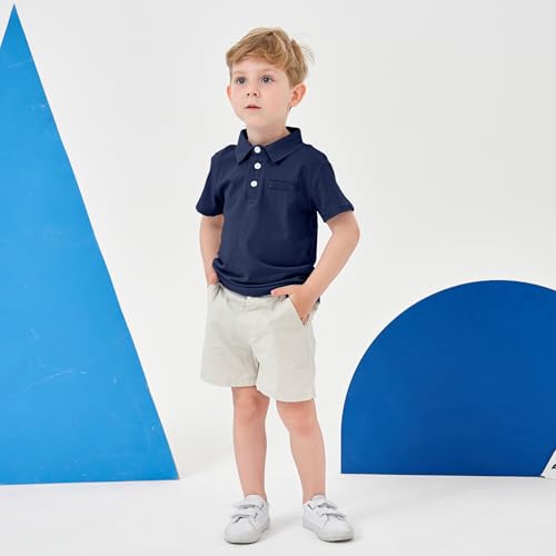 Image of Volunboy Baby Boy Summer Clothes Short Sleeve Polo Shirts Shorts Set Pique Beach Outfits