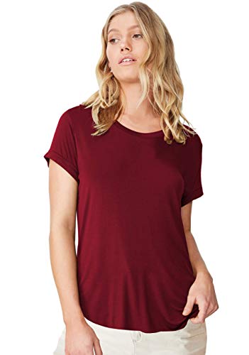 Image of Fabricorn Plain High Low Hem Cotton Tshirt for Women