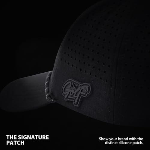 Image of NJF Golf Hat Men - Breathable Mens Golf Hats, Adjustable Rope Hook and Loop Style Cap, Convenient Cap with Tee Holder
