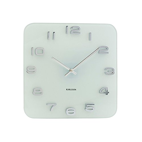 Karlsson KA4399 Vintage Pendule Murale Verre Blanc 4,2 x 35 x 35 cm