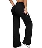 YOAKUKA Women's Wide Leg Workout Pants High Waisted Yoga Pants Stretch Straight Leg Trousers Athletic...