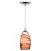 VAXCEL Milano Satin Nickel Mini Pendant Ceiling Light Amber Swirl Glass