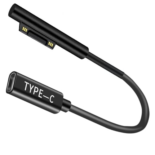Bacron Cable adaptador magnético de 65 W CC, PD 100 W USB-C a adaptador magnético hecho para Surface Pro 7/Pro 6/Pro 5/Pro 4/Pro 3, Surface Laptop 4/3/2/1, Surface Book, Surface Go 3/2/1 Series