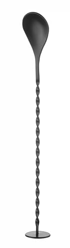 HENDI Cuillère à cocktail avec pilon, BarUp, cuillère de bar à melanger en spirale, agitateur torsadé pour barman ou usage domestique, 280x35mm, acier...