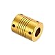 QUARKZMAN 1 Stück Flexible Kupplungen 10mm bis 12mm Aluminium Wellenkupplung L31xD25mm Klauenkupplung Gelenkverbinder für DIY Encoder Motoren 3D Drucker Schrittmotor Golden