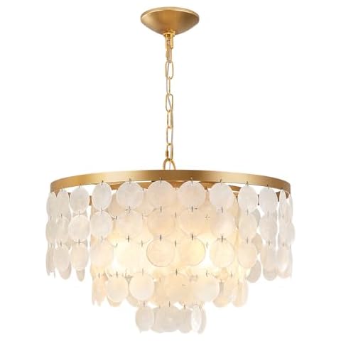 HLMRCHEN White and Gold Chandelier Cover