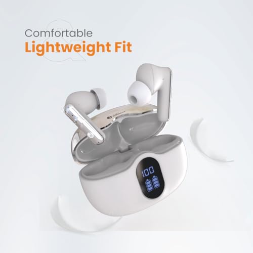 Image of JUST CORSECA Stanley Wireless Earbuds | Bluetooth 5.0 TWS Earbuds with Touch Controls | 20 Hours Playback | Sweat Resistant Earbuds | Deep Bass Stereo Sound for Music, Calls & Gaming (Silver & White)