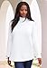 Roaman's Women's Plus Size Long Sleeve Mockneck Ultimate Tee - 1X, Medium Heather Grey