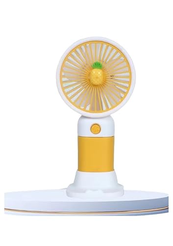 Image of Portable USB Hand Fan with Rechargeable Battery - Mini Personal Cooling Fan with Stand for Home, Office, Travel & Outdoor Use (Multicolor) - any color