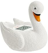 b&amp;h Baby Bath Thermometer, White Swan Shaped Baby Safe Floating Bath Thermometer - Easy to Read S...
