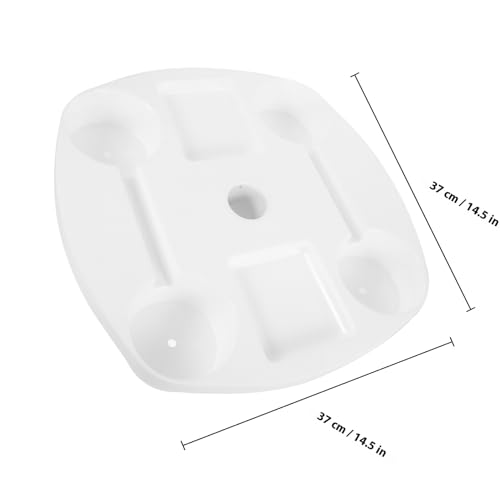 Support de parasol robuste blanc haut de gamme avec tablette intégrée 37cm
