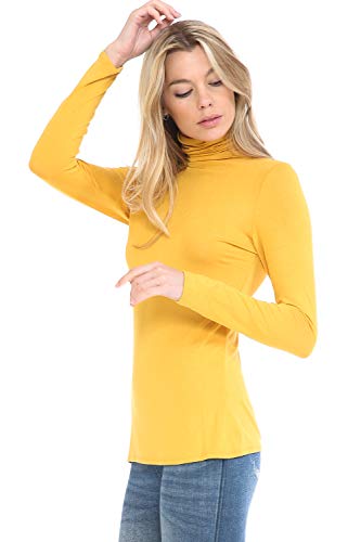 Image of Women's Lightweight Long Sleeve Turtleneck Top Pullover Sweater (S-3XL)