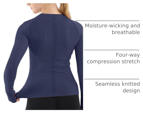 Image of MathCat Seamless Long Sleeve Workout Tops for Women