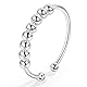 EUDORA Harmony Ball S925 Sterling Silber Anxiety Fidget Ring Anti Stress Ringe für Damen, Spinner Einstellbare Ringe Angstring Relief Spinner Fidget Anti Stress Ring Schmuck, Geschenk für Frauen