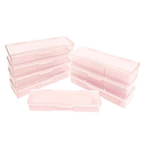 8PCS Manicure Tool Box Nail Implement Box Personal Care Organizer (Pink-A)