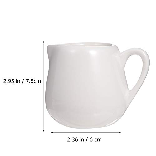 Yarnow Mini creme clássico de cerâmica branca pura com alça, 2 jarra pequena para leite de café