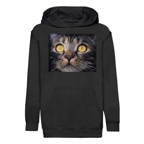 Hoodie enfant chat tigre européen premium aux yeux jaunes