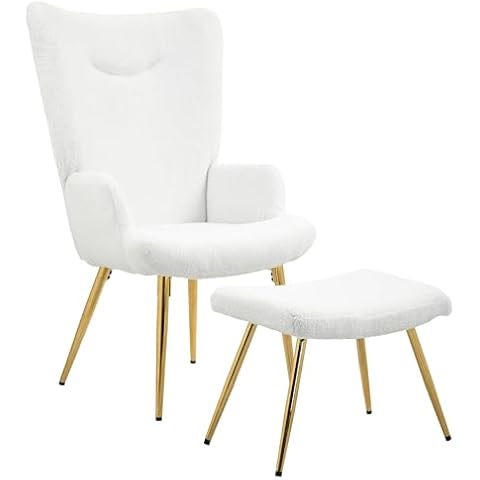 Fauteuil HOMCOM avec Pouf Sherpa Cover