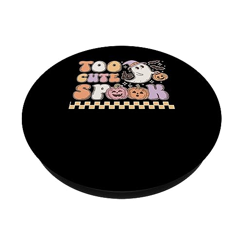 To Cute To Spook Spooky Halloween Creepy Ghostly Design PopSockets Swappable PopGrip, Black - Image 2