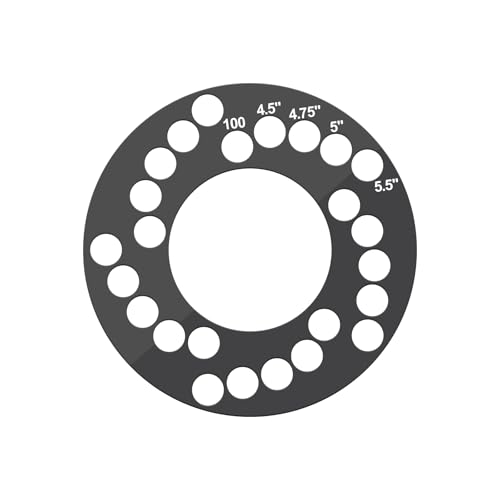 YINARONG Wheel Bolt Pattern Measuring Tool, Universal 5 Lug Template Gauge for 5, 6, 8 Hole Rims, Precise Trailer Axle Bolt Circle Measuring Tool