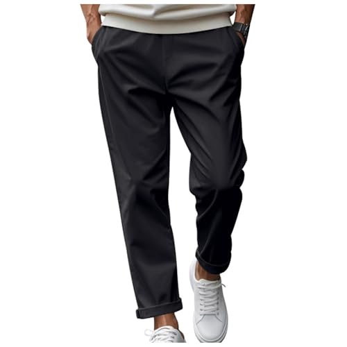 Mens Stretch Pull On Flat Front Chino Twill with Pockets Athletic Casual School Uniform Golf Kids Dress Pants