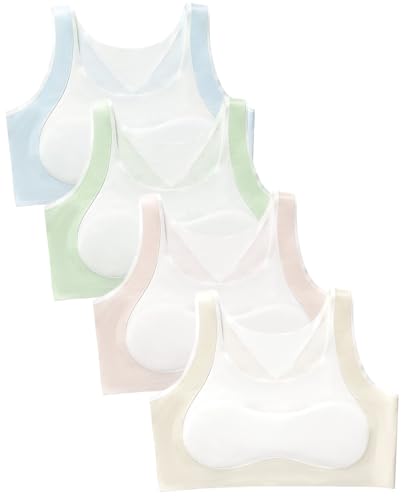 Happy Cherry Seamless Training Bra for Girls Racerback Comfort Sports Running Bra with Fixed Padding for Teens 8-14