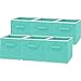 6 Pack - SimpleHouseware Foldable Cloth Storage Cube Basket Bins Organizer, Turquoise (11" H x 10.75" W x 10.75" D)