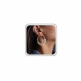 Cybche Boho Colorful Crystal Big Circle Earrings Gold Large Circle Hoop Earring Clusters Rainbow Beaded Earrings Crystal Beads Hoop Dangle Earring Multi Color Geometric Huggie Studs Jewelry for Women