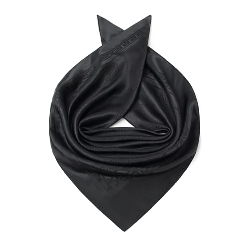 Image of 35 inch Men's Large Square Jacquard Scarf - Cowboy Wild Rugged Style, With Gift Packed