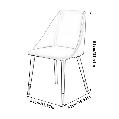 SJIALEN 1 Pcs Dining Chairs, PU Leather Golden Legs Modern Kitchen Chairs Living Room Apartment Balcony Reception Chair Kitchen Chair (Color : Coffee, Size : Golden Legs)