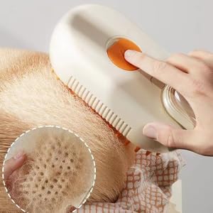Miniatura 5 de Cepillo de aseo para gatos de vapor 3 en 1, cepillo de pelo largo y pelo corto, cepillo de piel de gatito para quitar la capa inferior suelta.