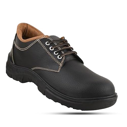 ELECANT Lace-up Steel Toe, PVC Sole and Rexine Upper Safety Shoes for Construction, Factory and Industrial Work||Safety Shoes for Men (FIGHTER, UK Footwear Size System, Adult, Men, Numeric, Medium, 10) (B0D22Z5ZB7) Amazon Price History, Amazon Price Tracker