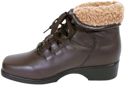 Peerage Hazel (LB7035) Women Wide Width Casual Dress Lace Up Leather Booties BROWN 10.5 | Image 2