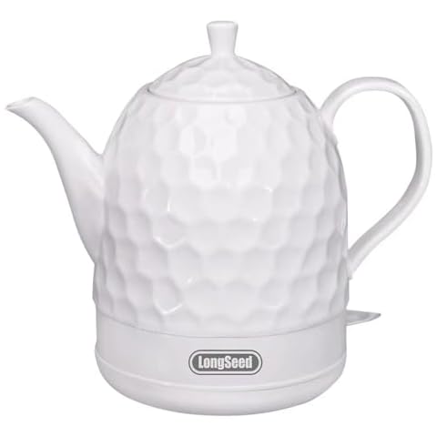 Ceramic Electric Kettle, 1000W/1.0L Auto Shut-Off, Boil-Dry Protection Cover