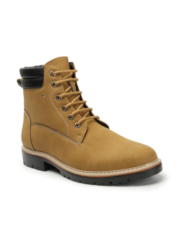 Carlton London Men's Stylish Lace-Up Boots Colour-Mustard, Size-UK 6