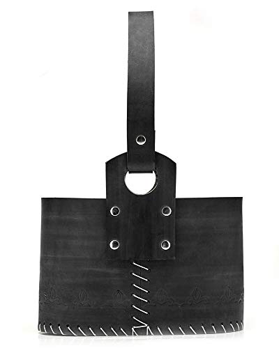 BALIBETOV Echt leer Rustieke Matero-tas I-tas voor Mate Gourd, Yerba Mate, Thermos I Ideaal voor reizen, werk, picknick, buitenactiviteiten (KLEIN ZWART)