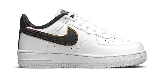 Nike Little Kid's Air Force 1 LV8 White/Black-Metallic Gold (DM3386 100) - 10.52